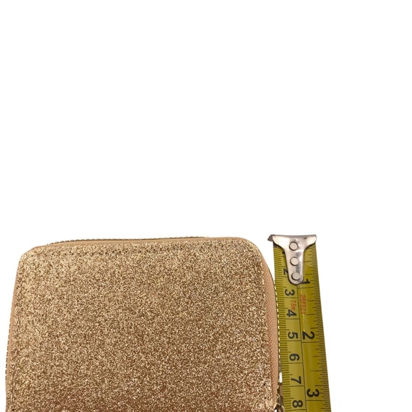 Gold Glitter Accordion Zip Wallet / Coin Purse – Double Zip Organizer - Picture 6 of 6